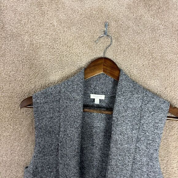 Talbots Sweater Vest Womens Size Small Gray Knit Shawl Collar Open Front Pockets - Picture 4 of 10